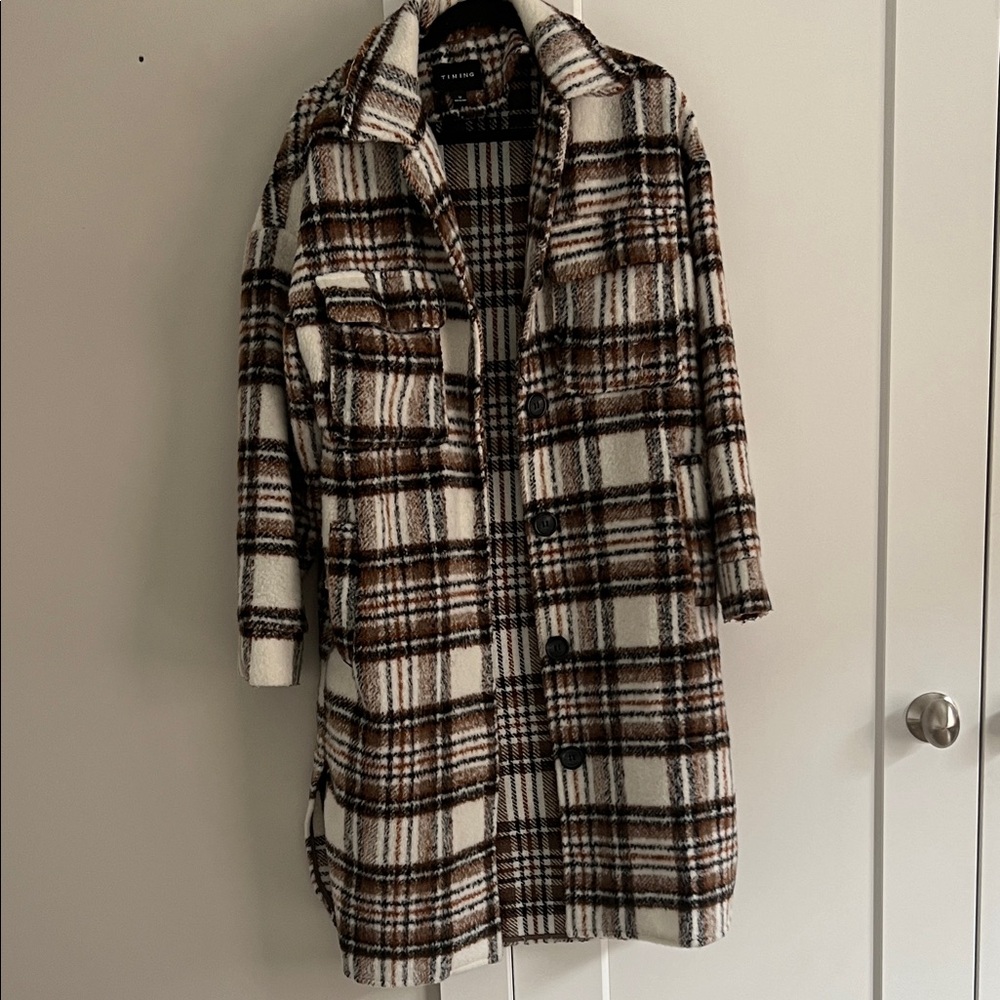 Timing Brown Plaid Utility Jacket